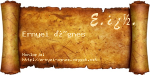 Ernyei Ágnes névjegykártya