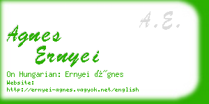 agnes ernyei business card